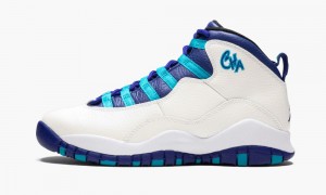 Basket Nike Air Jordan 10 Retro BG 'Charlotte Hornets' Enfant Blanche Bleu | GD9536408