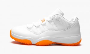 Basket Nike Air Jordan 11 Low 'Bright Citrus' Femme Blanche Orange Clair | RA0923576