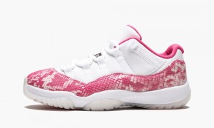 Basket Nike Air Jordan 11 Retro Low 'Pink Snakeskin' Femme Blanche Noir Rose | UW7092816