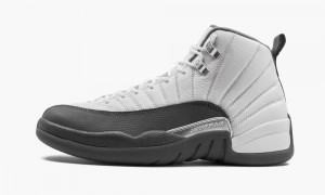 Basket Nike Air Jordan 12 Retro 'Dark Grey' Homme Blanche Grise Foncé Rouge | NI6851923