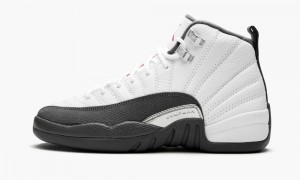 Basket Nike Air Jordan 12 Retro GS 'Dark Grey' Enfant Blanche Rouge Grise Foncé | OC1670548