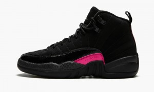 Basket Nike Air Jordan 12 Retro GS Enfant Noir Grise Foncé Rose | WQ5980476