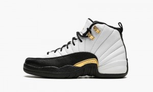 Basket Nike Air Jordan 12 Retro GS 'Royalty Taxi' Enfant Blanche Noir Metal Doré | JQ0652814