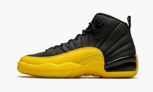 Basket Nike Air Jordan 12 Retro GS 'University Gold' Enfant Noir Noir Doré | ZG2679384