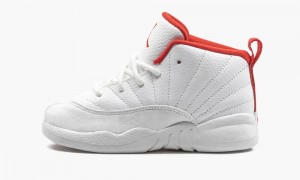 Basket Nike Air Jordan 12 TD 'FIBA' Enfant Blanche Rouge Metal | NL1579024