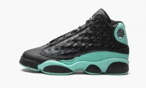 Basket Nike Air Jordan 13 GS 'Island Green' Enfant Noir Metal Argent | RJ1346879