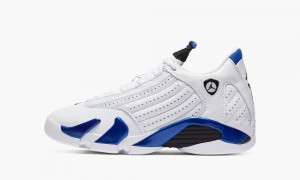 Basket Nike Air Jordan 14 Retro GS 'Hyper Royal' Enfant Blanche Noir Bleu Royal | OA1572408