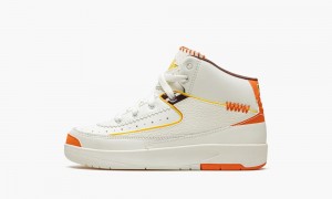 Basket Nike Air Jordan 2 PS 'Maison Chateau Rouge' Enfant Blanche Orange | ZX2107635