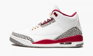 Basket Nike Air Jordan 3 'Cardinal' Homme Blanche Jaune Foncé Rouge | PA6573420