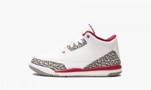 Basket Nike Air Jordan 3 PS 'Cardinal' Enfant Blanche Jaune Foncé Rouge | DR8961072