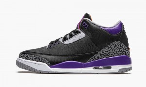 Basket Nike Air Jordan 3 Retro 'Court Purple' Homme Noir Grise Blanche | PU4931508