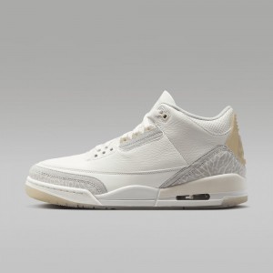 Basket Nike Air Jordan 3 Retro Craft "Ivory" Homme Blanche Blanche Grise Blanche | PO7105283