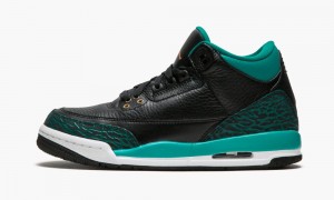 Basket Nike Air Jordan 3 Retro GG Enfant Noir Metal Doré Turquoise | HB0728953