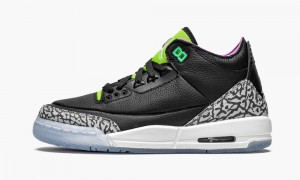 Basket Nike Air Jordan 3 Retro GS 'Electric Green' Enfant Noir Blanche Vert | JA4159607