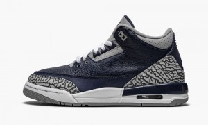 Basket Nike Air Jordan 3 Retro GS 'Georgetown' Enfant Bleu Marine Grise | YH3578429