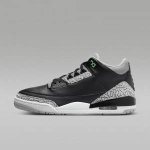 Basket Nike Air Jordan 3 Retro "Green Glow" Homme Noir Grise Blanche Vert | PA0853924