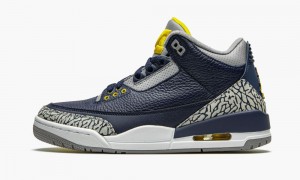 Basket Nike Air Jordan 3 Retro PE 'Michigan' Homme Noir Doré | XZ1832964