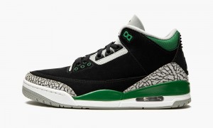 Basket Nike Air Jordan 3 Retro 'Pine Green' Homme Noir Vert Foncé Argent Blanche | RV6308152