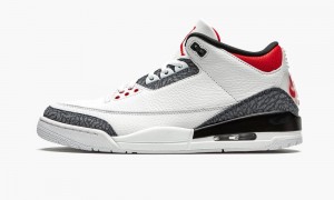 Basket Nike Air Jordan 3 Retro SE DNM 'Fire Red' Homme Blanche Rouge Noir | VA4195267