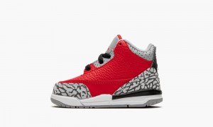 Basket Nike Air Jordan 3 Retro SE TD 'Unite/Red Cement' Enfant Rouge Grise | LH8306941