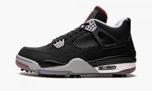 Basket Nike Air Jordan 4 Golf 'Bred' Homme Noir Rouge Grise | LX3407192