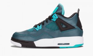 Basket Nike Air Jordan 4 Retro 30th BG 'Teal' Enfant Turquoise Blanche Noir | JF1367240