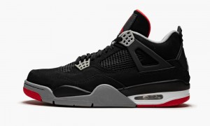 Basket Nike Air Jordan 4 Retro 'Bred' Homme Noir Grise Rouge | WG9075361