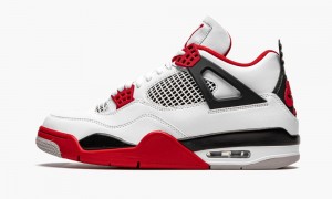 Basket Nike Air Jordan 4 Retro 'Fire Red 2020' Homme Blanche Rouge Noir Grise | ZA5389046