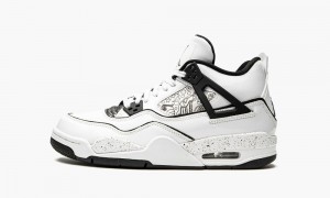 Basket Nike Air Jordan 4 Retro GS 'DIY' Enfant Blanche Noir | RY1856079