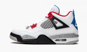 Basket Nike Air Jordan 4 Retro GS 'What The' Enfant Blanche Bleu Rouge | AJ3049751