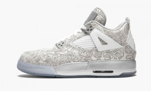 Basket Nike Air Jordan 4 Retro Laser BG '30th Anniversary' Enfant Blanche Metal Argent | JG1238509