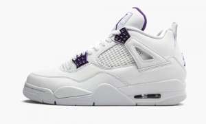 Basket Nike Air Jordan 4 Retro 'Metallic Pack - Purple' Homme Blanche Metal Argent | NF5680973