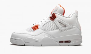 Basket Nike Air Jordan 4 Retro 'Metallic Pack - Orange' Homme Blanche Orange Metal | MA1650239