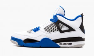 Basket Nike Air Jordan 4 Retro 'Motorsports' Homme Blanche Bleu Royal Noir | FQ8057216