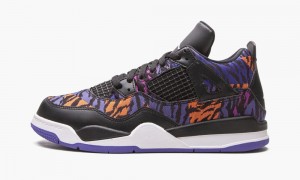 Basket Nike Air Jordan 4 Retro PS 'Black Rush Violet' Enfant Noir Blanche Violette | KX9725816