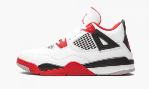 Basket Nike Air Jordan 4 Retro (PS) 'Fire Red 2020' Enfant Blanche Rouge Noir Grise | VK3940752