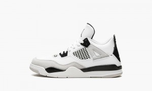 Basket Nike Air Jordan 4 Retro PS 'Military Black' Enfant Blanche Noir Grise | IO9714065