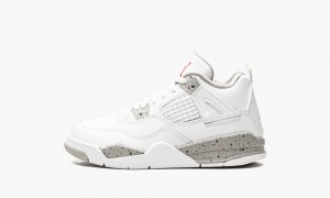 Basket Nike Air Jordan 4 Retro PS 'White Oreo' Enfant Blanche Grise Noir Rouge | QH0952618