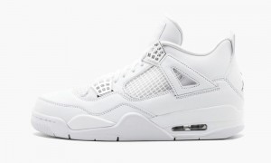 Basket Nike Air Jordan 4 Retro 'Pure Money' Homme Blanche Metal Argent | FH3026519