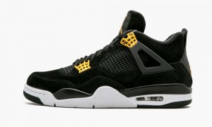 Basket Nike Air Jordan 4 Retro 'Royalty' Homme Noir Metal Doré Blanche | WY0427163