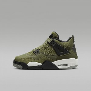 Basket Nike Air Jordan 4 Retro SE Craft Enfant Vert Olive Kaki Noir Jaune Clair | KD4038579