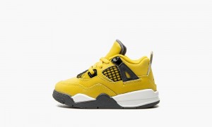 Basket Nike Air Jordan 4 Retro TD 'Lightning 2021' Enfant Jaune Bleu Foncé Grise | BC6204751