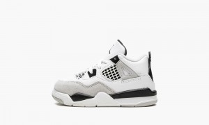 Basket Nike Air Jordan 4 Retro TD 'Military Black' Enfant Blanche Noir Grise | QN5930148