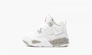 Basket Nike Air Jordan 4 Retro TD 'White Oreo' Enfant Blanche Grise | KX0249731