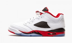 Basket Nike Air Jordan 5 Retro Low GS Enfant Blanche Rouge Noir | SZ2193084