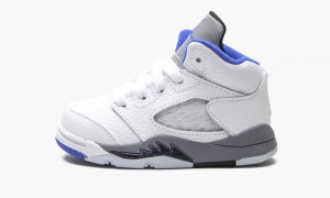 Basket Nike Air Jordan 5 Retro TD 'Stealth 2.0' Enfant Blanche Bleu Royal | KE0274196