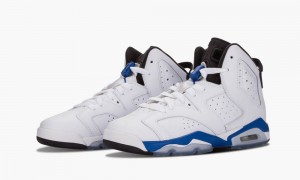 Basket Nike Air Jordan 6 Retro BG 'Sport Blue' Enfant Blanche Bleu Noir | GP3067845