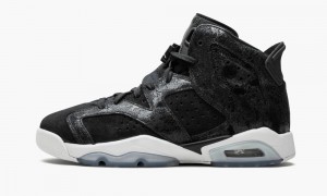 Basket Nike Air Jordan 6 Retro PREM HC GG 'Heiress - Black Daim' Enfant Noir Blanche Rouge | YV8130476