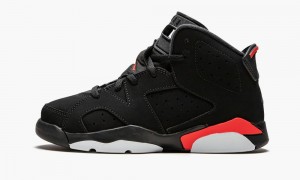 Basket Nike Air Jordan 6 Retro (PS) 'Infrared' Enfant Noir | ZW1584370