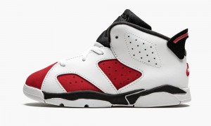 Basket Nike Air Jordan 6 Retro TD 'Carmine 2021' Enfant Blanche Noir Rouge | QP2954301